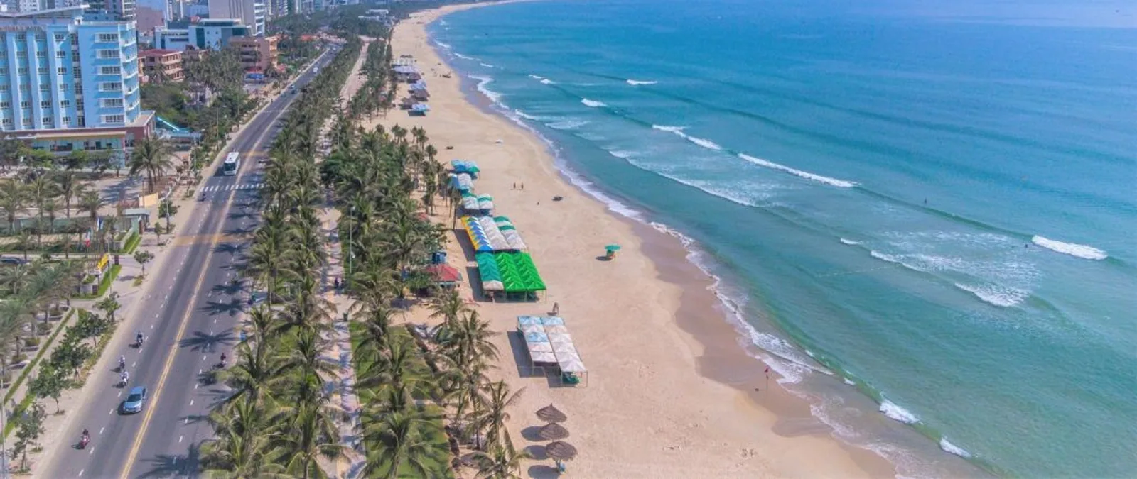 Aerial view of Da Nang coastline and My Khe Beach