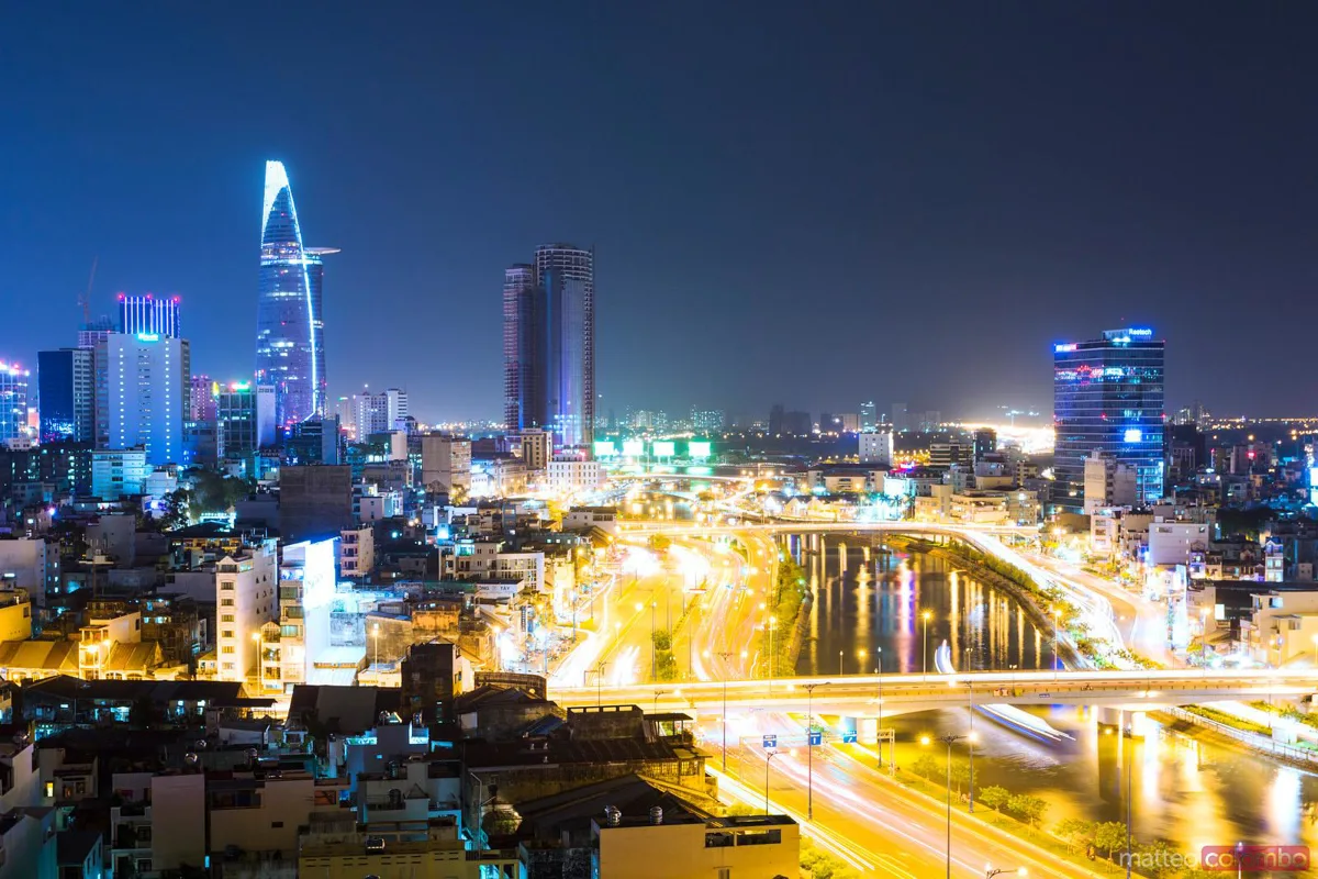 Ho Chi Minh City skyline with modern towers at dusk