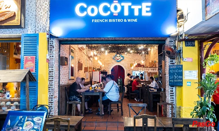 Casual bistro interior with wooden tables and vintage touches