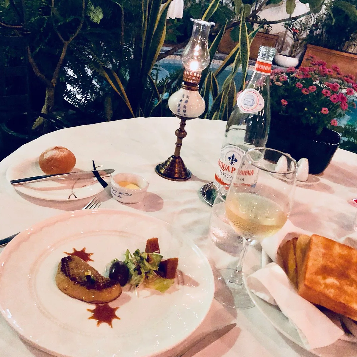 Plated lobster dish from a French restaurant