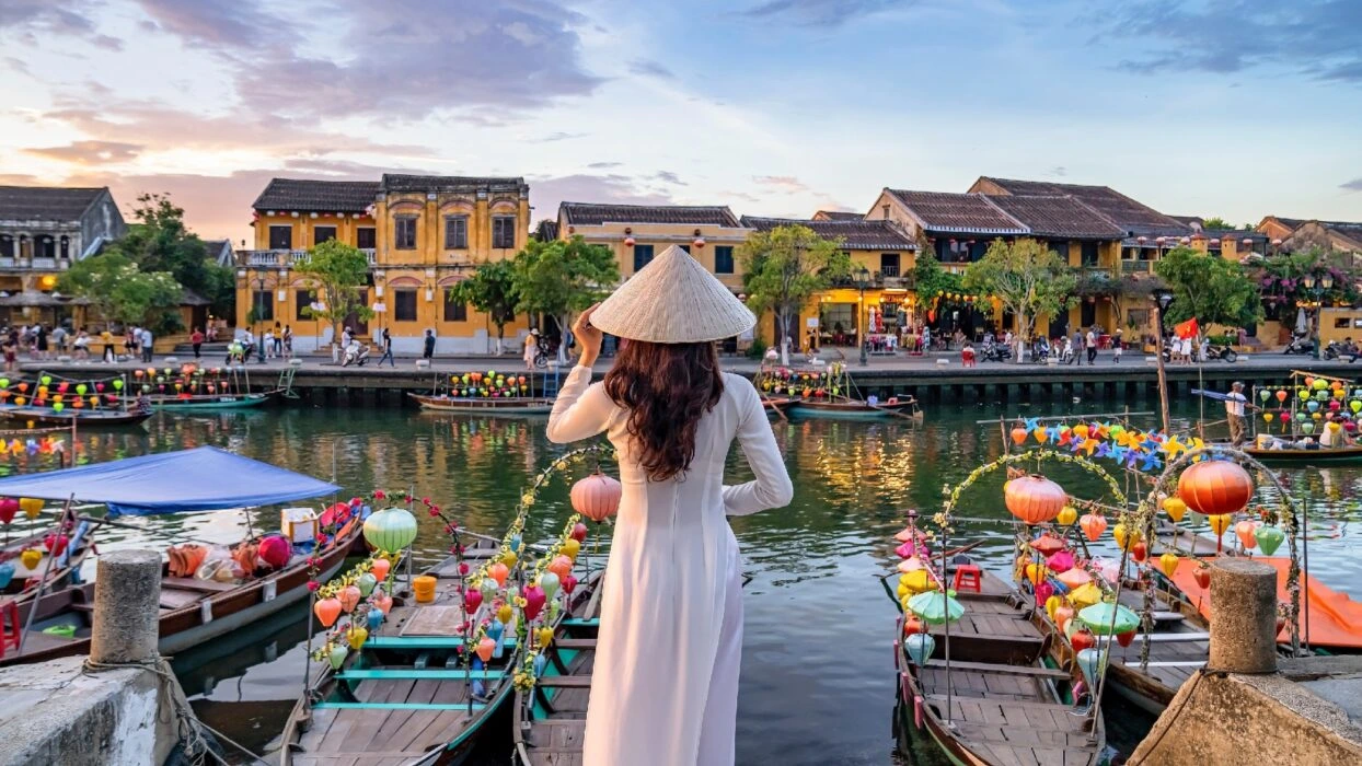 Lanterns over the old town in Hoi An