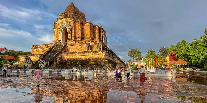 Chiang Mai old city temple in Thailand