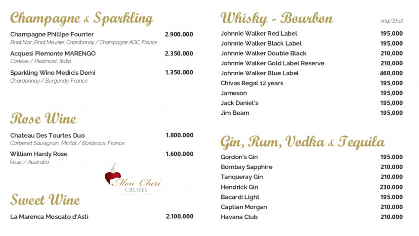 Wine Price Range On Mon Cheri