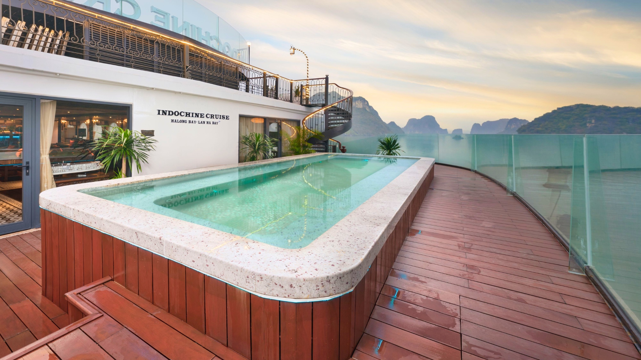 The pool's crystal-clear waters and tranquil ambiance create a 5-star leisure experience.