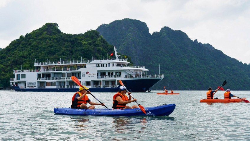 Kayaking around Tra Bau Area