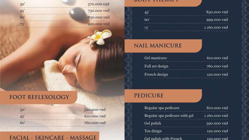 Mon Cheri Spa Menu
