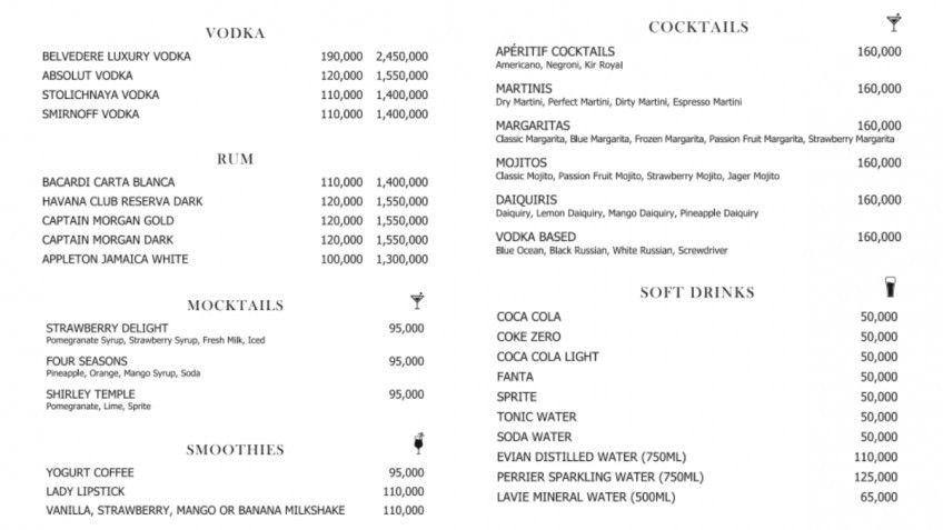 Drink Menu