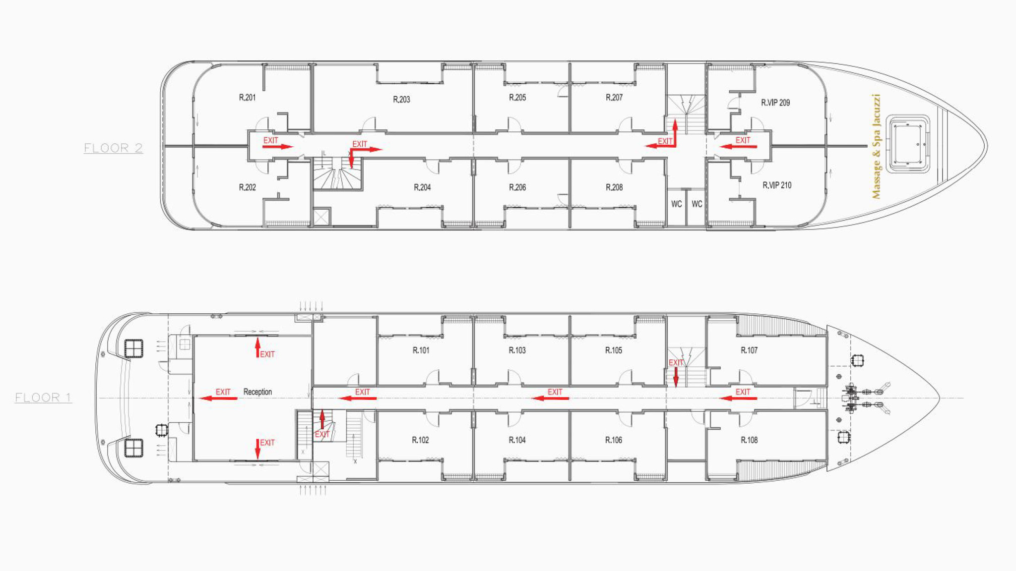 All suites have private balconies, but the Royal and President Suites offer expansive views from the stern and bow.