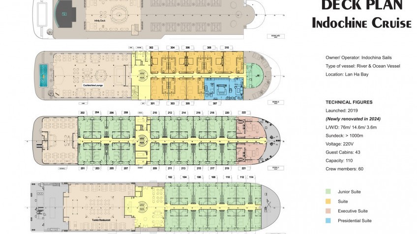 Indochine Cruise Deck Plan