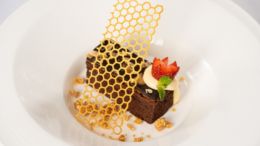 Savor the sweet taste of a chocolate cake