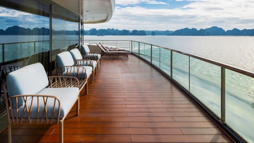 The spacious terrace
