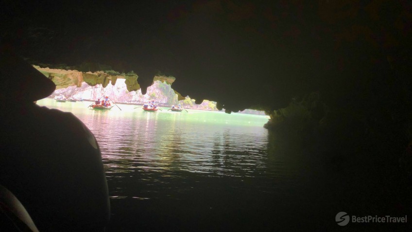 Rowing boat in Dark & Bright Cave