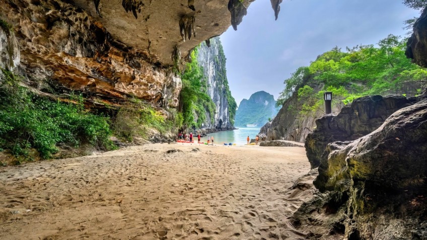 Swimming at Trinh Nu Area