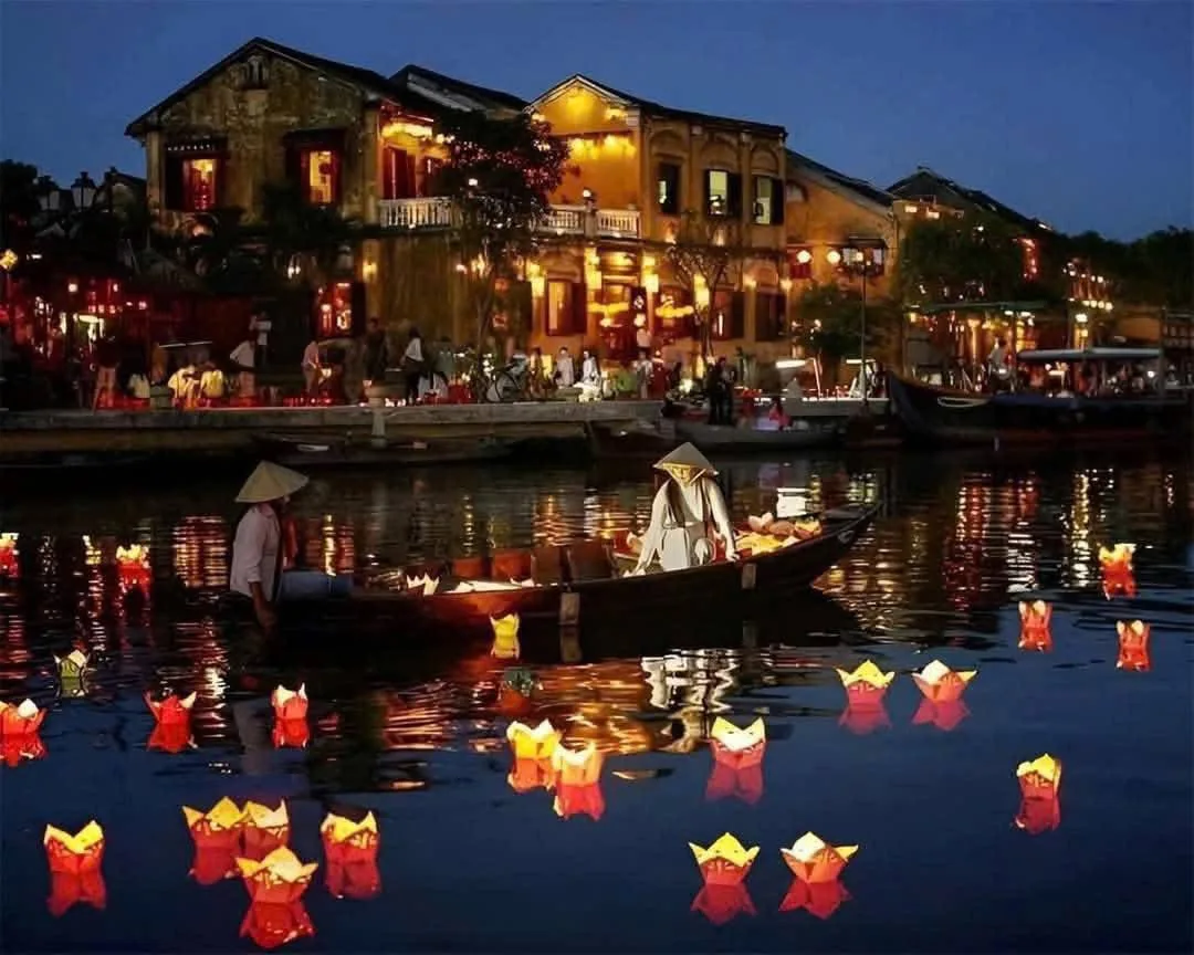 Lanterns lighting up a street in Hoi An, Vietnam