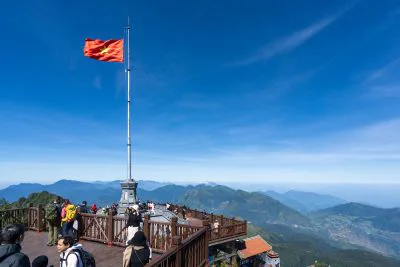 Panoramic view of Fansipan Peak in Sapa, Vietnam