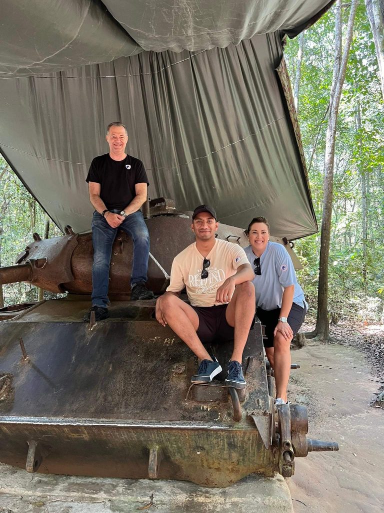 Historical Cu Chi Tunnels entrance and War Remnants Museum exhibits