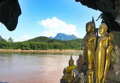 Pak Ou Cave with thousands of Buddha statues, Luang Prabang, Laos