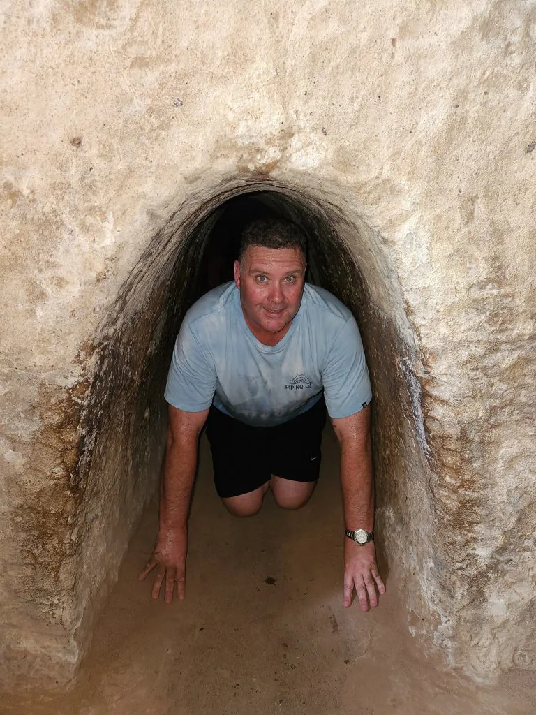 Entrance to the Cu Chi Tunnels, a historic underground network in Vietnam.